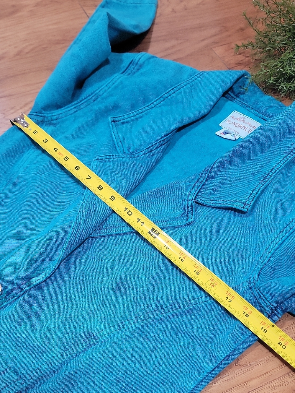 VTG Sundance Turquoise Denim Blazer - Picture 7 of 13